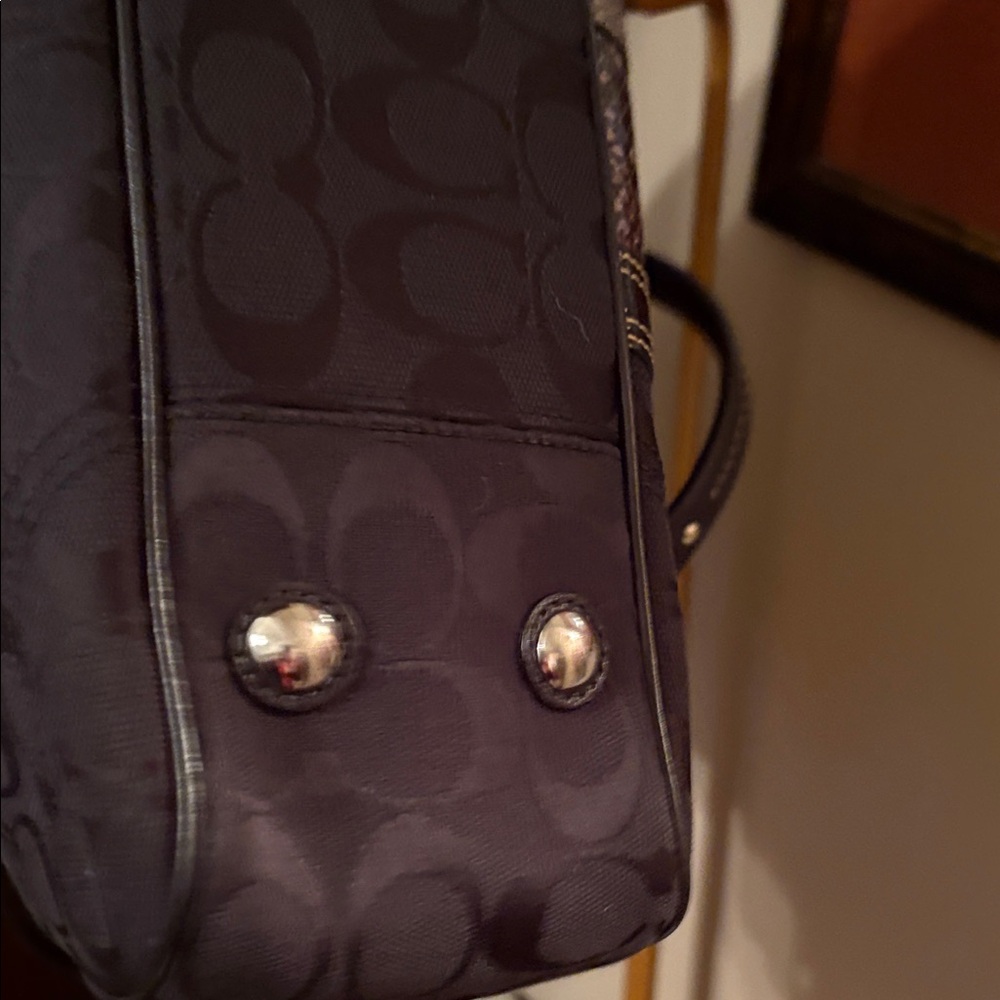 Coach Hampton signature cavas/python/leather carr… - image 11